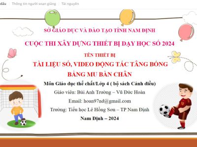 Thiết bị dạy học số – Video động tác tâng bóng bằng mu bàn chân