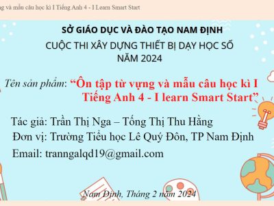 I learn Smart Start- Ôn tập từ vựng và mẫu câu học kì 1