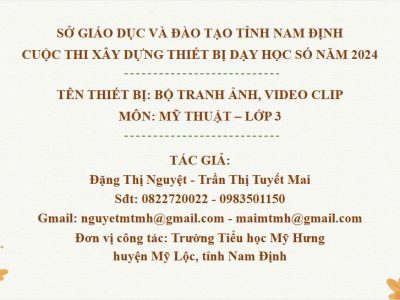 Thiết bị dạy học số – Bộ tranh ảnh, video clip môn Mĩ thuật lớp 3