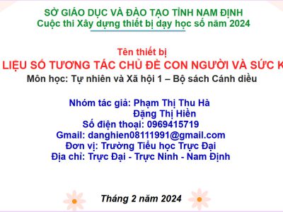 Thiết bị dạy học số_Học liệu số tương tác chủ đề con người và sức khỏe