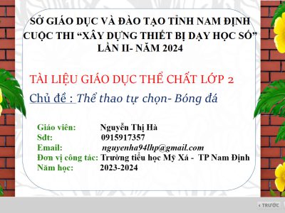 Thiết bị dạy học số_Thể thao tự chọn, bóng đá_Tài liệu