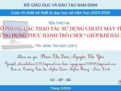 Thiết bị dạy học số – Mô phỏng các thao tác sử dụng chuột máy tính