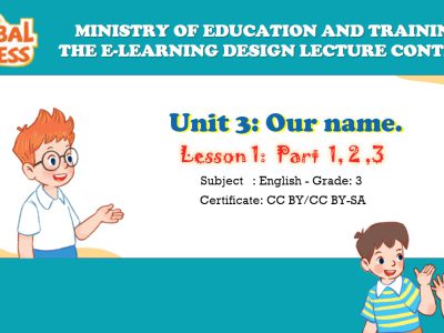 Elearning Unit 3: Our name – Lesson one: Part 1,2,3