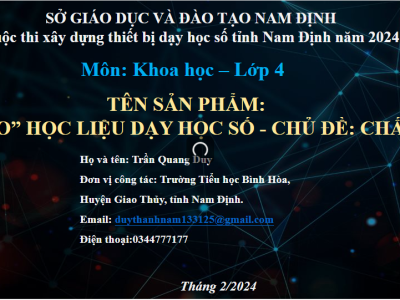 Thiết bị dạy học số – Chủ đề ” Chất”