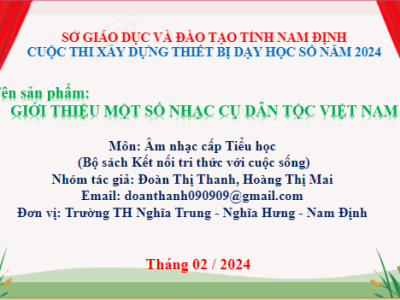 Thiết bị dạy học số: Giới thiệu về một số nhạc cụ dân tộc