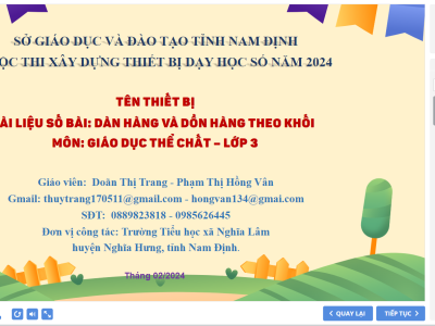 Thiết bị dạy học – Dàn hàng và dồn hàng theo khối