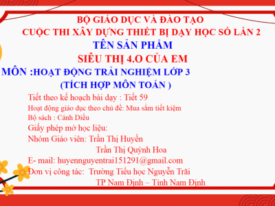 Thiết bị dạy học số: Siêu thị 4.0 của em