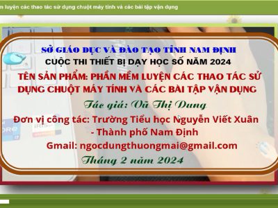 Phần mềm luyện các thao tác sử dụng chuột máy tính và các bài tập vận dụng