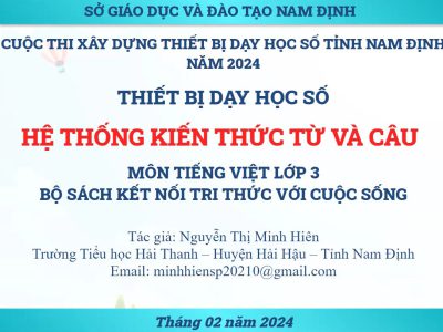 Thiết bị dạy học số: Hệ thống kiến thức từ và câu